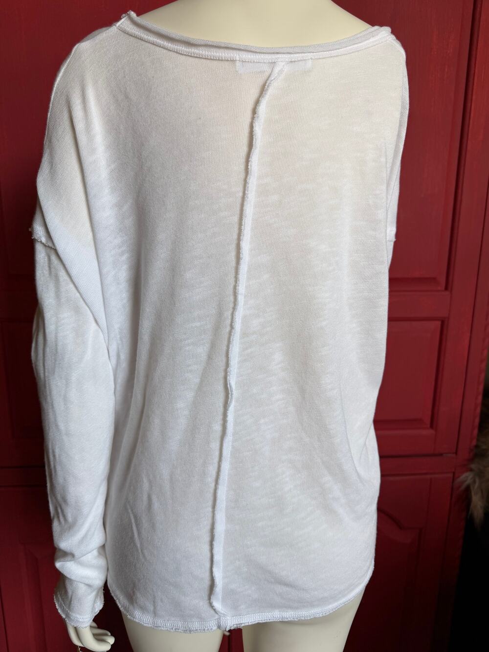 Project Social T Los Angeles White Lightweight Knit Top Dolman Sleeve Size S